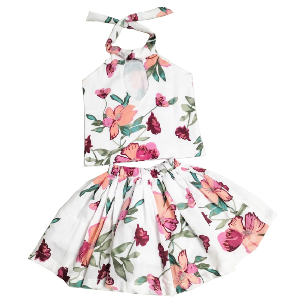 HVM Girls Printed Top with Skirt - Image 2