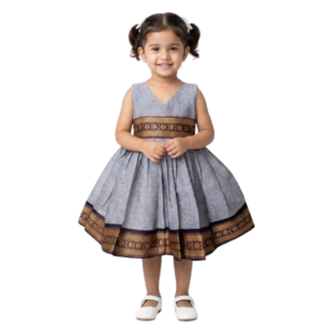 PM Baby Girls V Neck South Cotton Frock